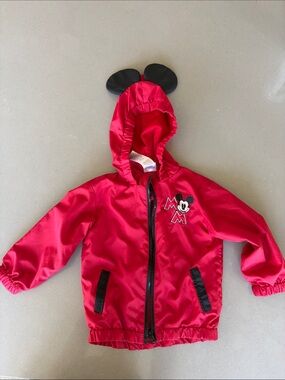 Disney Red Mickey Mouse Kids Raincoat with Black Ears